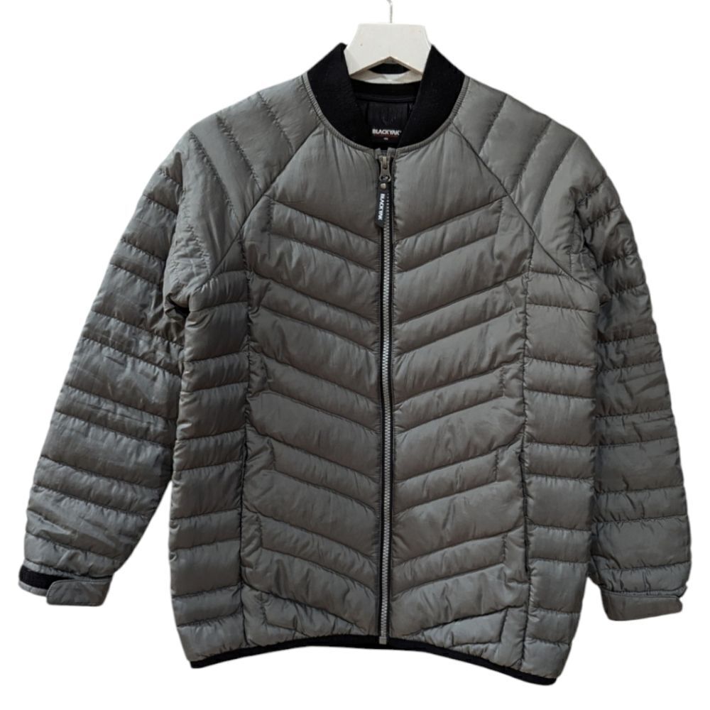 BlackYak Women's XXS 155CM Down Jacket Lightweight Puffer Zip Up Grey